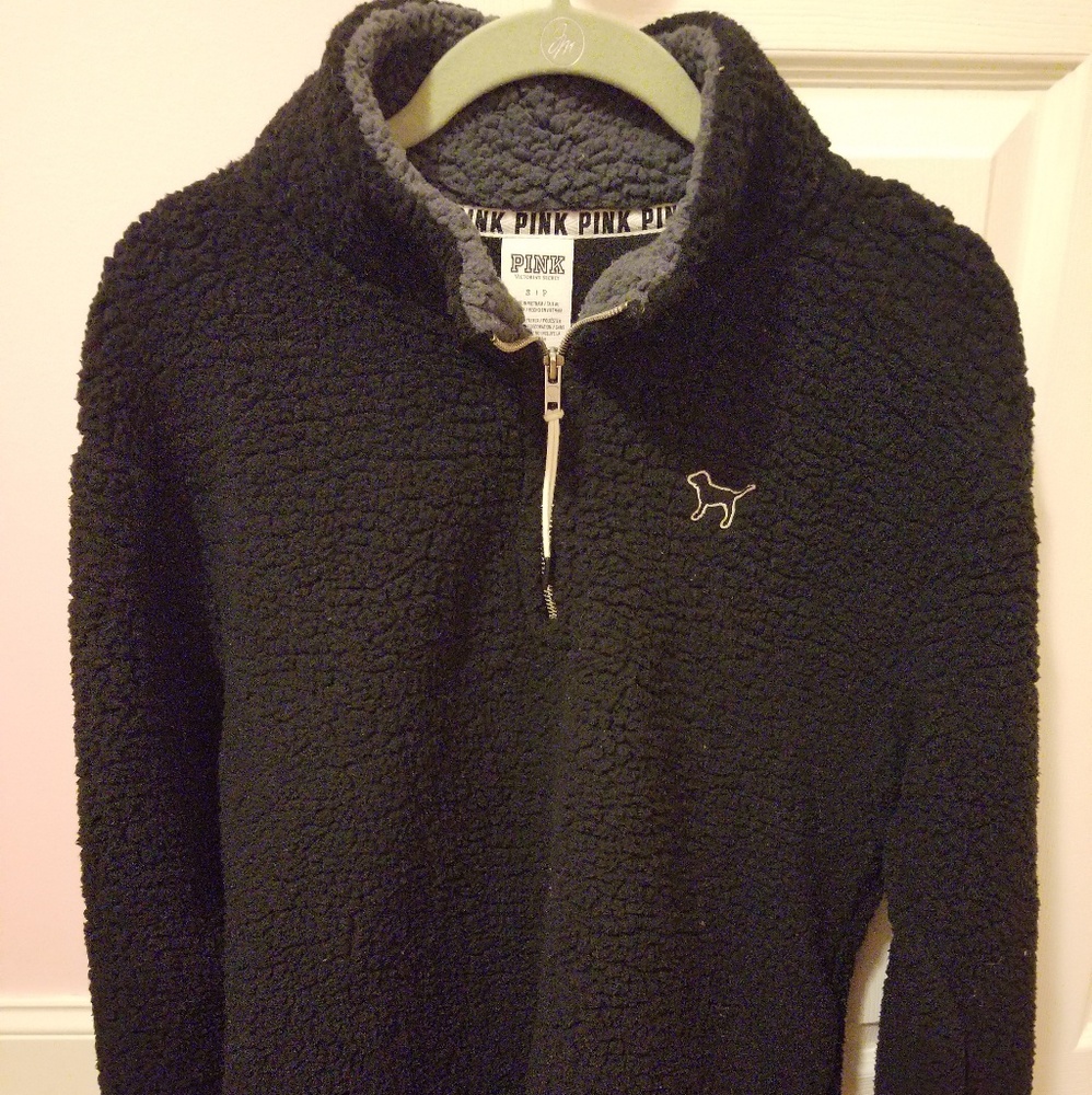 Victoria secret PINK 3/4 zip sherpa jacket sweater